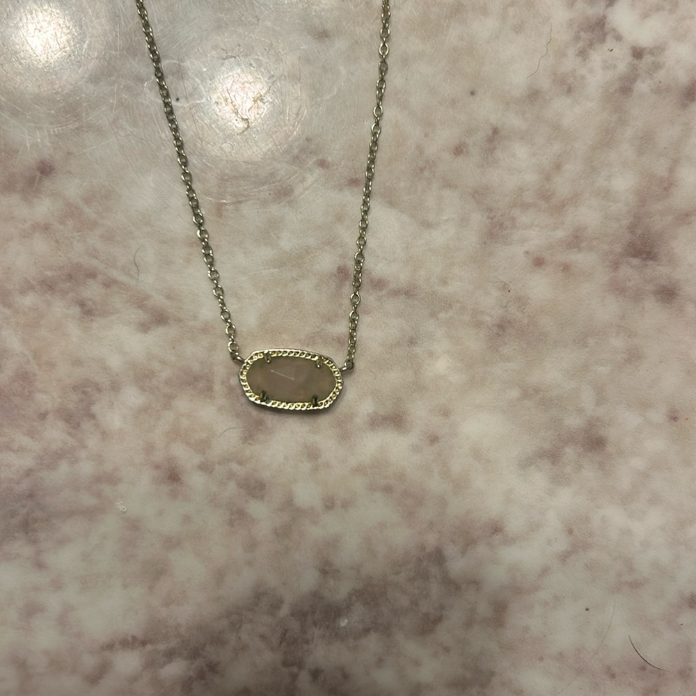 Kendra Scott Gold Rose Quartz Necklace